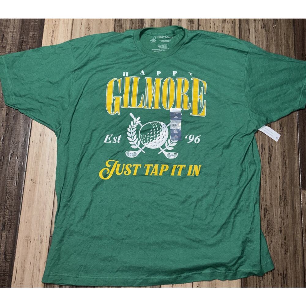 HAPPY GILMORE x "JUST TAP IT IN" Green ADAM SANDLER MOVIE T-SHIRT Golf Men's 3XL